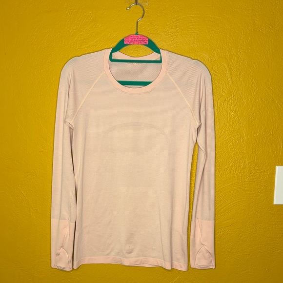Lululemon SWIFTLY long sleeve top2 NWOT SZ 6 waist LengthBlush Quartz/Pearl Pink - Picture 8 of 10